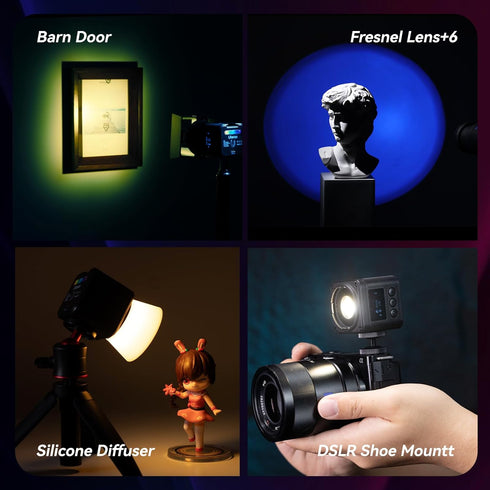 ULANZI L3 RGB LED Video Light, Waterproof Camera Lighting Kit, Mini Cube COB Light for Photography