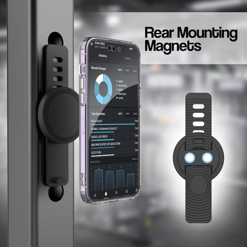 ENCASED Grip-X Magnetic Bar Mount, Phone Holder for Gym, Home Fitness Bikes, Compatible with MagSafe (iPhone 15, 14, 13