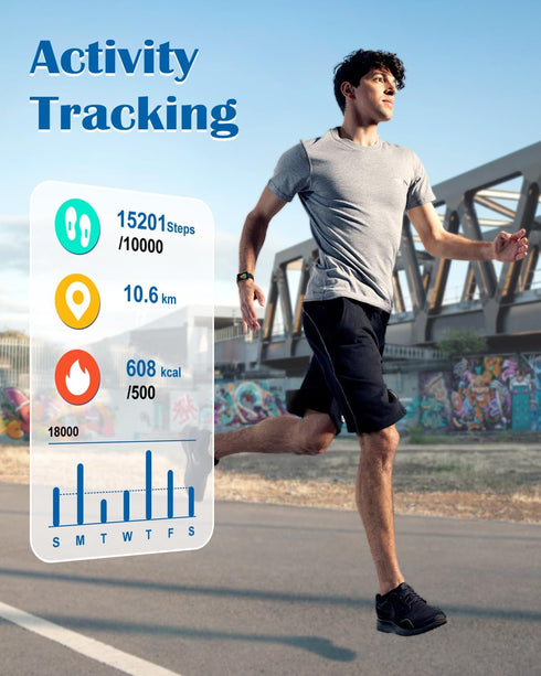 RUIMEN Smart Watches for Men Women, 1.85" HD Screen Fitness Tracker, Answer/Make Calls, Waterproof, Compatible with