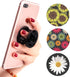 Multi-Function Cell Phone Stand, Sunflower Modern Grey Florals White Daisy Expanding Grip for Smartphones and Tablets