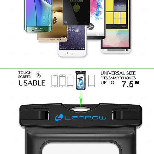 2-Pack Waterproof Phone Case, IPX8 Lanyard Waterproof Pouch, Universal Clear Dry Bag for iPhone 15/14/13/12 and Samsung