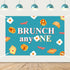 Festiblast Brunch Themed Party Decorations, Brunch Anyone Backdrop Blue Breakfast Food 1st Birthday
