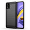 MAIKEZI Soft TPU Slim Fashion Anti-Fingerprint Phone Case Cover for Samsung Galaxy A51 4G (Black Brushed TPU)