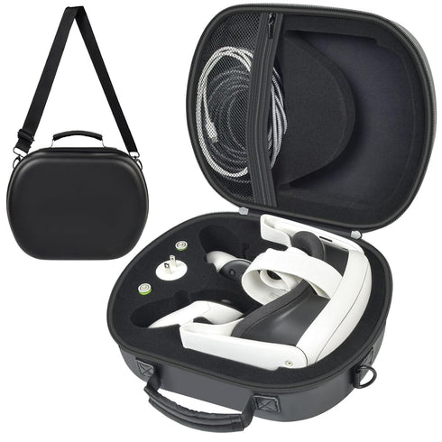 Hard Carrying Case for Meta Quest 3 Mixed Reality Headset, Travel Storage Holder Bag with Shoulder Strap