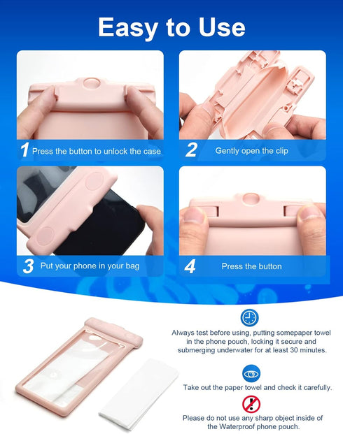 wellhouse Waterproof Phone Pouch Case, 3D Stereoscopic 7" Waterproof Cell Phone Dry Bag for iPhone 15/14/13, IPX8 Earl