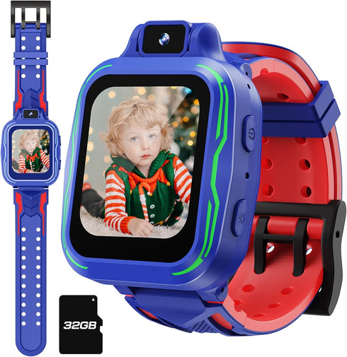 Kids Watch Boys with Camera, Digital Smart Watch Touchscreen with Video, Mp3, Alarm, Pedometer, Games for Age 3-9 Years