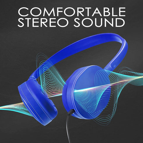 GEEKRIA 24 Pack Wired Headphones for Classroom, Adjustable On-Ear Headphones for Kids, Wholesale Children Headset