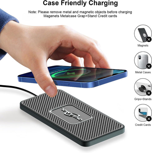 Wireless Charger for Car, Wireless Fast Charging Pad,Charging Station for Multiple Devices,Adapter for AirPods iPhone15/14/13/12 Pro/Max11 Android Samsung S20 S21 S22 S23 (1 Meter Cable)