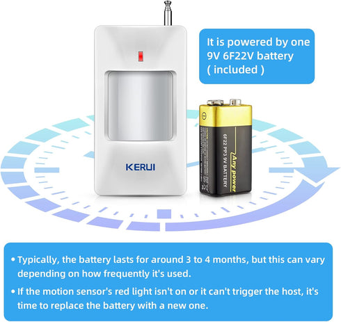 KERUI 433MHz Home Wireless PIR Infrared Motion Sensor Detector for Alarm System
