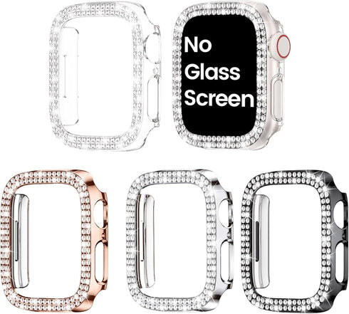 Goton 4-Pack Bling Bumper for Apple Watch Series 3 2 1, 38mm Case, Women Glitter Diamond Protector Cover