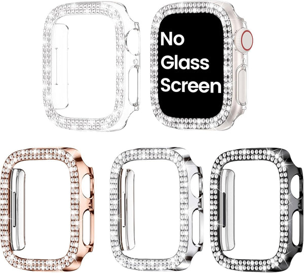Goton 4-Pack Bling Bumper for Apple Watch Series 3 2 1, 38mm Case, Women Glitter Diamond Protector Cover
