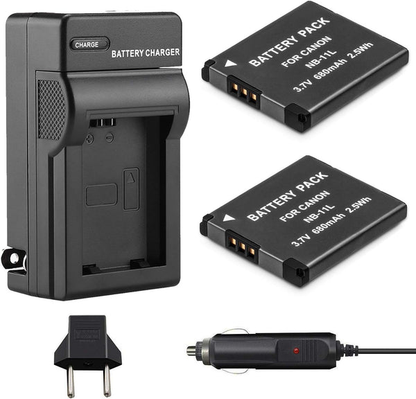 NB-11L/NB-11LH Battery (2-Pack) and Charger Kit for Canon PowerShot ELPH 190 is, ELPH 180, ELPH 110 HS, SX400 is, SX410