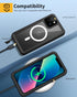 Lanhiem for iPhone 13 Magnetic Case - Waterproof Dustproof Shockproof Cover with Built-in Screen Protector (Black)