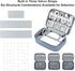 Large Capacity Electronics Accessories Organizer Case, Waterproof Leather Cord Organizer with Adjustable Divider