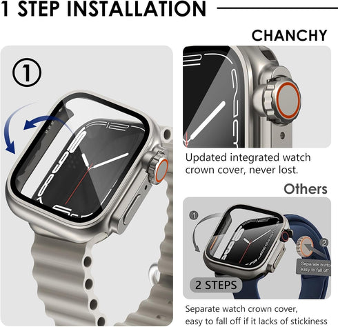 Ultra Look - Fullife 2 in 1 Waterproof Case for Apple Watch Series 6 44mm with Front & Back Protective Bumper Cover