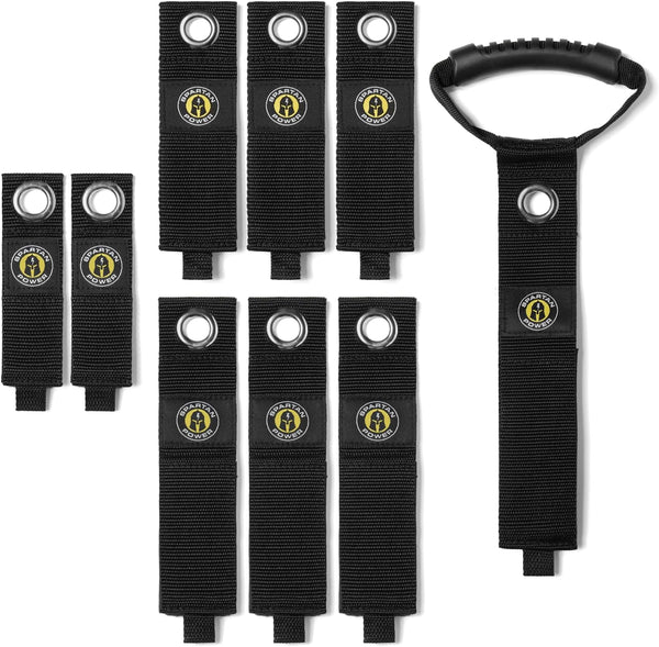 Spartan Power Heavy Duty Storage Straps, Assorted 9 Pack for Garage Organization and Cable or Hose Storage