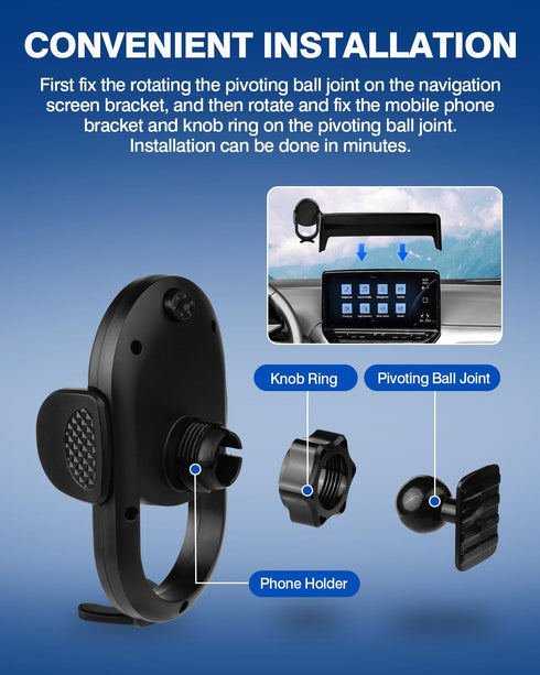Autorder Car Phone Holder for 2020-2025 Volkswagen ID.4 - 12-Inch Screen Cell Phone Mount with 360 Degree Rotation
