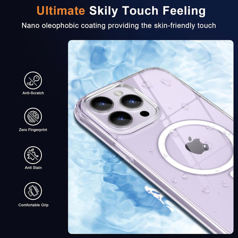 MOCCA Slim Shockproof Case for iPhone 13 Pro Max 6.7", Clear, with Glass Screen & Camera Lens Protectors, Compatible