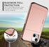 SAMONPOW Rose Gold Case for iPhone 13 with Card Holder, Dual Layer Hybrid Wallet Heavy Duty Protection