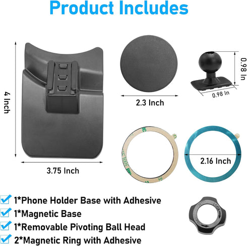 Phone Holder Compatible with Toyota Tundra 2017-2021, 2nd Gen Magnetic Air Vent Mount, 360° Rotation Dashboard Stand