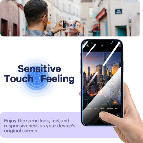 ORIbox 3-Pack Glass Screen Protector for iPhone 12 & 12 Pro, HD Clear, Anti-Scratch, Eye-Protection Tempered Glass.