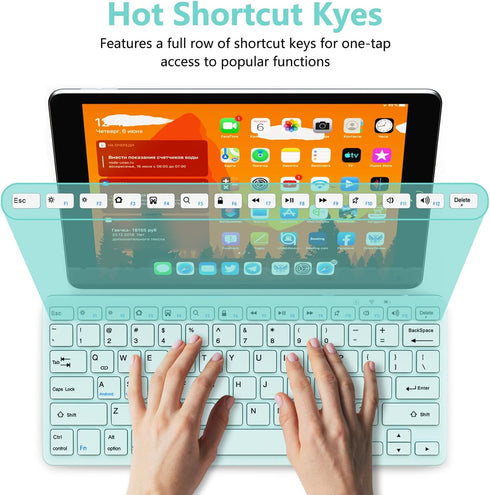 Bluetooth Keyboard for iPad, Compatible with iPad 10th/9th/8th, Air 5th/4th, Pro 13/12.9/11 inch, Portable, Blue