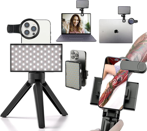 TAIDU 120 LED Tattoo Light Kit, with 52mm Cpl, Tripod Light, Double Clamp,