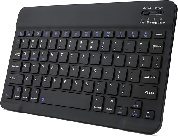 KUNSI Bluetooth Keyboard for iPad, Rechargeable Slim Portable Wireless Keyboard for iPad Tablets,