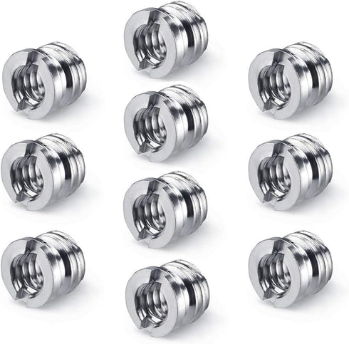 Camera Reducer Bushing Adapter 1/4"-20 to 3/8"-16 for Monopod, Tripod, Ballhead, Stand and Video Light DSLR SLR (10