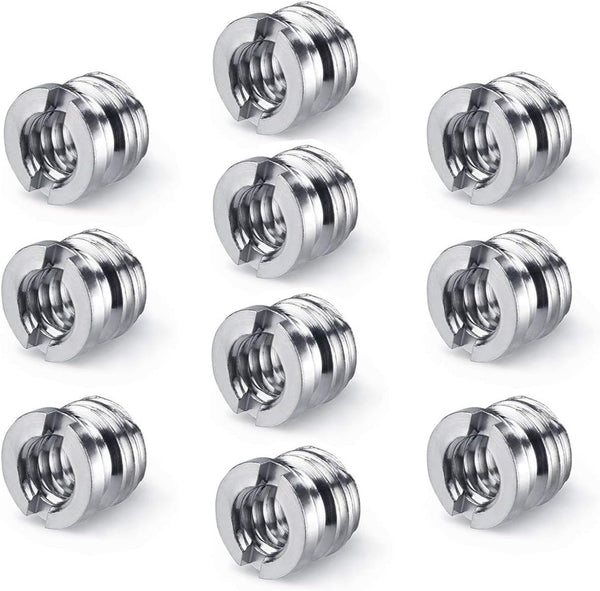 Camera Reducer Bushing Adapter 1/4"-20 to 3/8"-16 for Monopod, Tripod, Ballhead, Stand and Video Light DSLR SLR (10