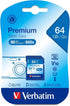 Verbatim 64GB Premium SDXC Memory Card, UHS-I V10 U1 Class 10