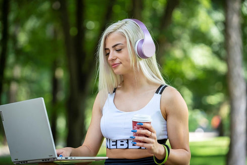 PowerLocus Wireless Bluetooth Over-Ear Stereo Headphones, Foldable with Built-in Microphone for iPhone, Samsung