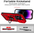 SunStory iPhone 14 Pro Max Case with HD Screen Protector, Slide Camera Cover & Kickstand - Red