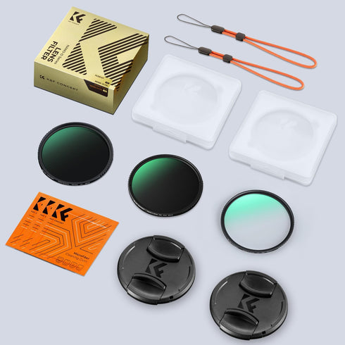 K&F Concept 52mm CPL MCUV ND1000 Lens Filter Kit, Waterproof Polarizing + UV Protection + Fixed Neutral Density