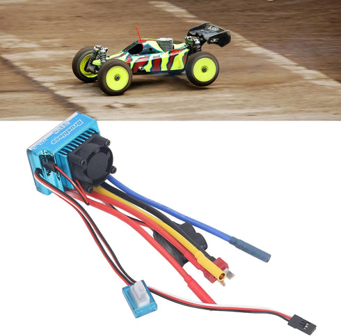 equlup 80A 4mm 1/10 Brushless ESC, Water Proof Brake Power Regulation Electronic Speed Controller with Banana Female
