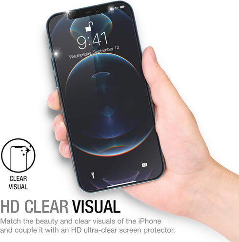 XDesign Slim Fit Glass Screen Protector for iPhone 12/12 Pro 2020 6.1-inch (3-Pack) - Tempered Glass Protection