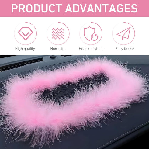 lekiliky 5.71" 11.6" Dash Mat for Car, Anti Slip Pink Feather Dash Mat, x Colorfast Non-Shedding Anti-Slip Pad, Car
