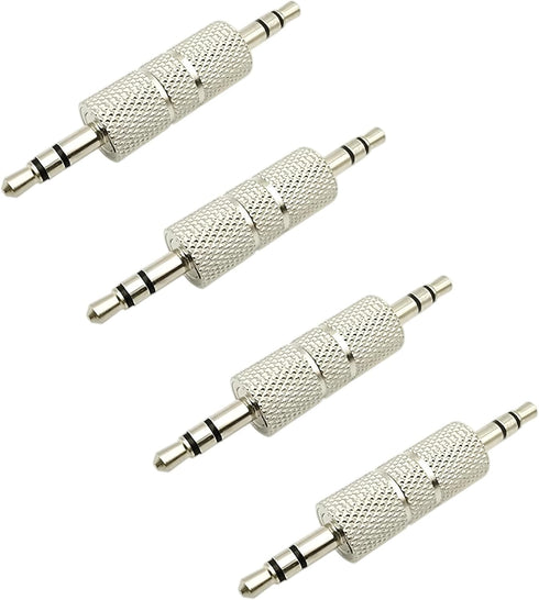 ZCLGOOD 4PCS 3.5mm Male to Male Audio Adapter, Metal 1/8 inch Stereo Jack