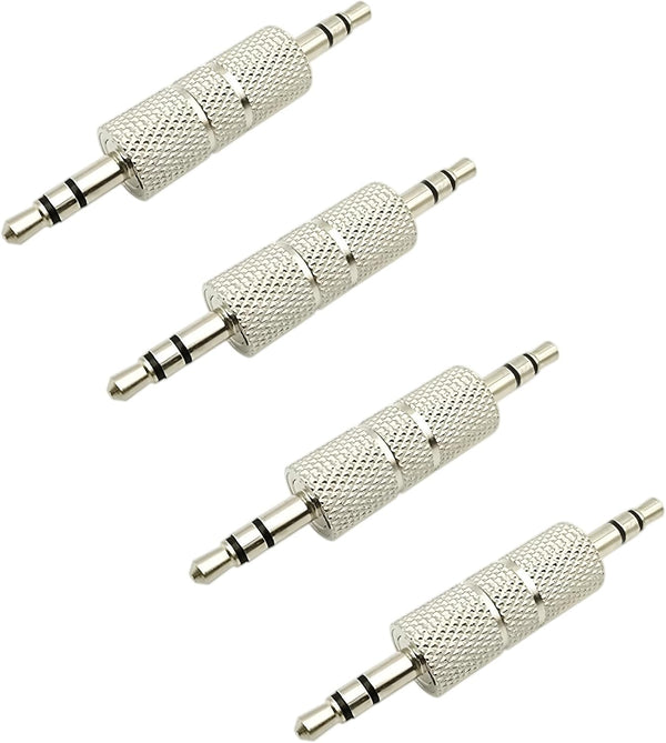 ZCLGOOD 4PCS 3.5mm Male to Male Audio Adapter, Metal 1/8 inch Stereo Jack