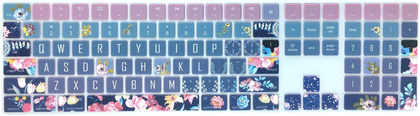 Silicone Keyboard Cover for Apple iMac Magic Keyboard MQ052LL/A, Cute Print Keyboard Skin, US Layout, Red Flower