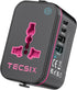 TECSIX Universal Travel Adapter Worldwide, European Travel Plug Adapter with 2 USB C,