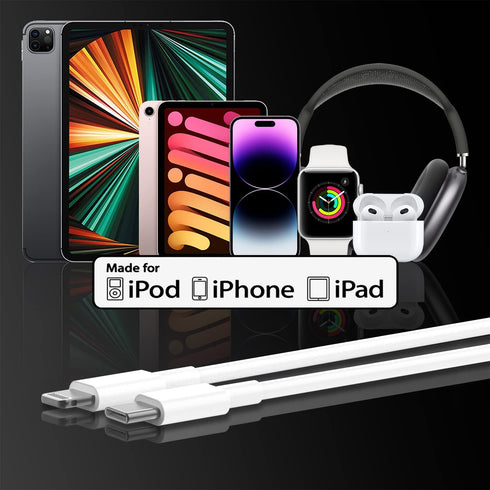 iPhone 14/13/12 Fast Charger Cable 6ft - 2Pack, USB Type C to Lightning, Apple MFi Certified, for iPhone Pro XR XS Plus.