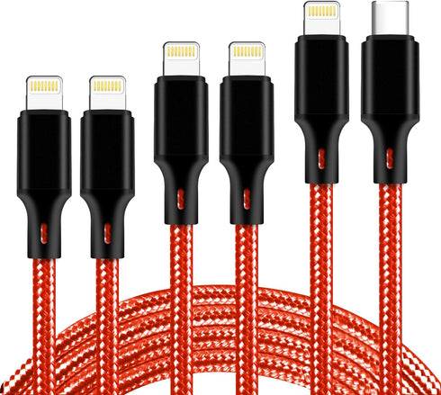 cugunu USB C to Lightning Cable 5 Pack 3/3/6/6/10FT, Apple MFi Certified Power Delivery Fast Charging Cord Compatible