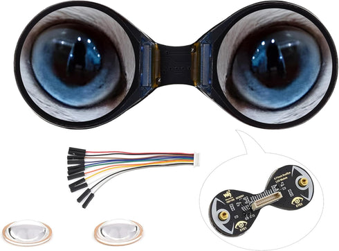 UeeKKoo 0.71inch Double Eye Round LCD Display Module Compatible with Raspberry Pi Pico/Pico