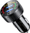 KEWIG 36W Fast Car Charger Adapter, Dual USB Car Charger with Colorful Voltmeter & ON/Off Switch