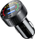 KEWIG 36W Fast Car Charger Adapter, Dual USB Car Charger with Colorful Voltmeter & ON/Off Switch