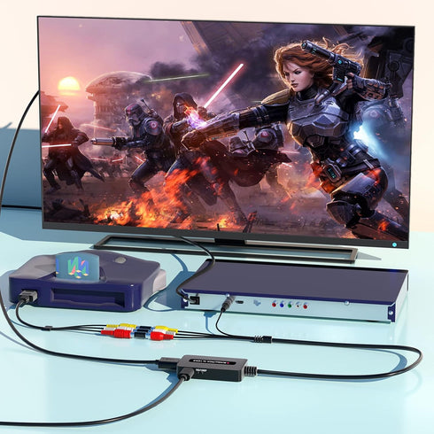 RCA Svideo to HDMI Converter with HDMI Cable, RCA S-Video HDMI Converter, CVBS Composite AV to HDMI Converter