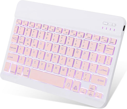 TOHAKATA Backlit Bluetooth Keyboard Small Portable Wireless Keyboard Rechargeable Illuminated for Android Samsung