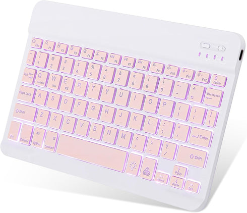 TOHAKATA Backlit Bluetooth Keyboard Small Portable Wireless Keyboard Rechargeable Illuminated for Android Samsung