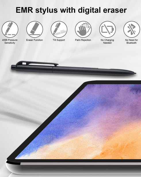 EMR Stylus for Remarkable 2 Pen with Eraser, Replacement Digital Pen with 4096 Pressure Level and 2 Tips
